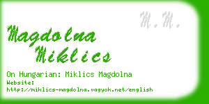 magdolna miklics business card